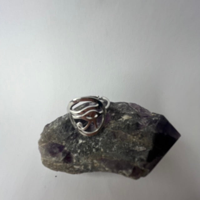 A.A Anillo Ajustable de Acero - Ojo de Horus (Intuición y Visión Sagrada)
