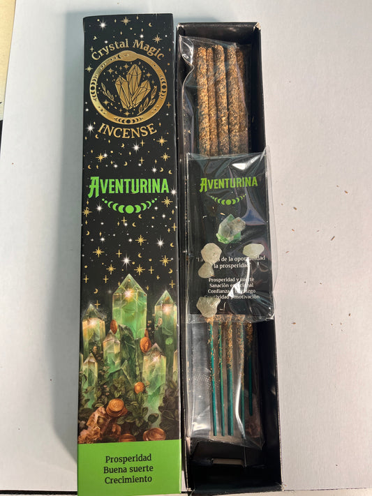 Incienso Aventurina con chips de mineral