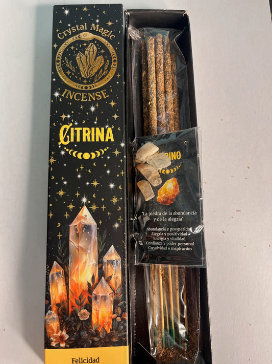 Incienso Citrino con chips de mineral