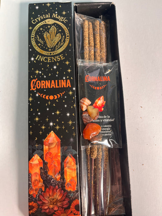 Incienso Cornalina con chips de mineral