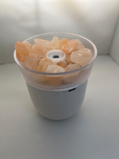 Difusor de Aromas Humidificador con Luz y Piedras de Sal del Himalaya