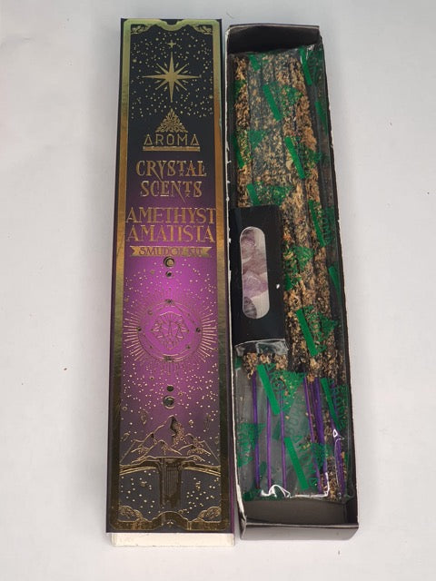 Incienso Amatista con chips de mineral