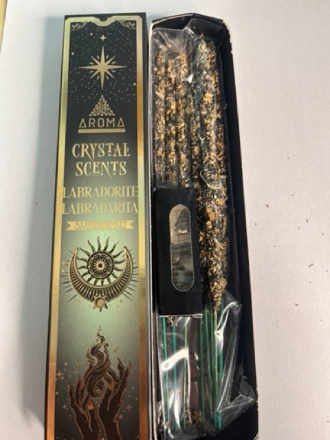 Incienso Labradorita con chips de mineral