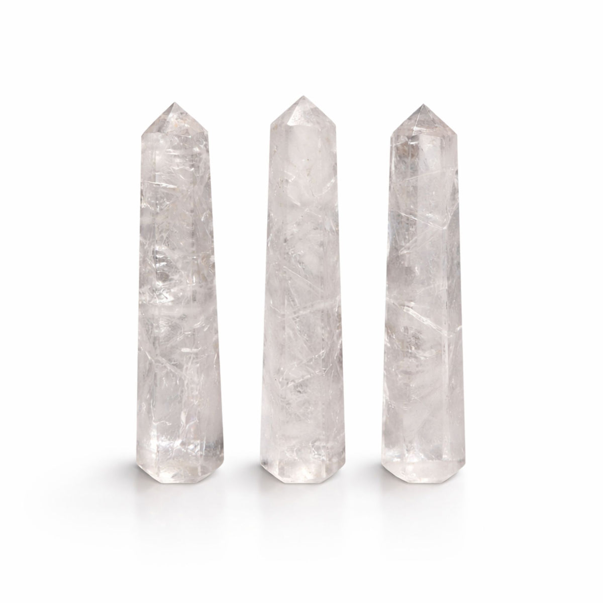 Punta de obelisco de seis caras de piedra preciosa aprox. 11 cm - Cuarzo claro