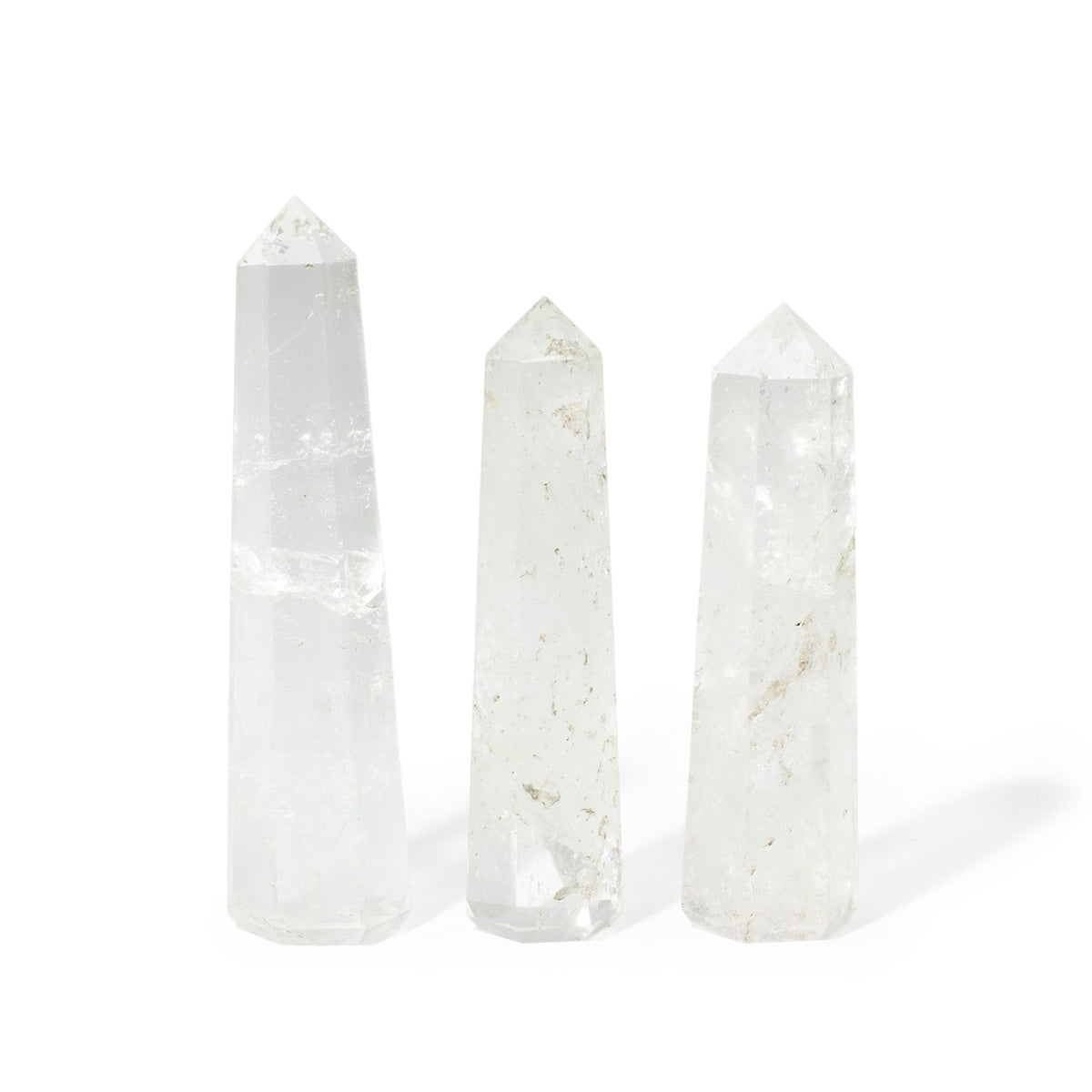 Punta de obelisco de seis caras de piedra preciosa aprox. 11 cm - Cuarzo claro
